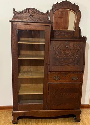 Antique Oak Side by Side Secretary 1900s Era