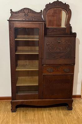 Antique Oak Side by Side Secretary 1900s Era