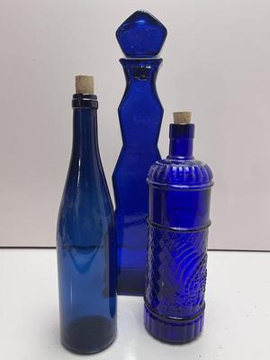 BLUE GLASS BOTTLES