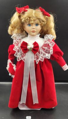 Brinn's Girl in Red Porcelain Doll