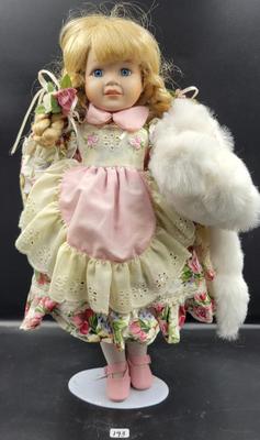 Brinn's Girl witih Cat Porcelain Doll