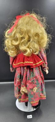 Porcelain Doll in Green and Red