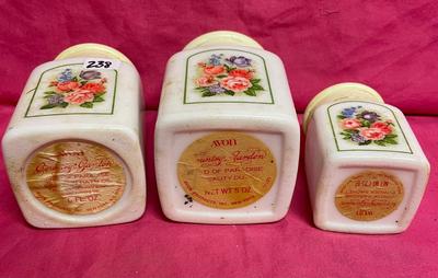 Avon milk glass bottles