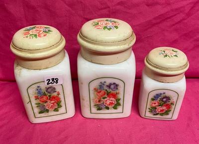 Avon milk glass bottles