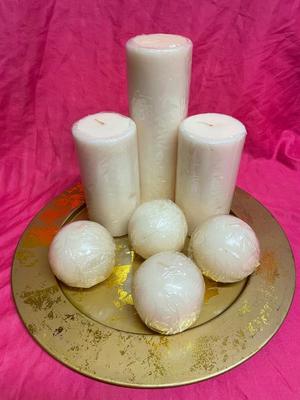 Candles and plate