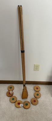 Shuffle board wood pieces