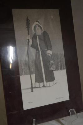 Ken Schuler Father Christmas Print 128/1000 Matted 16â€x10.5â€