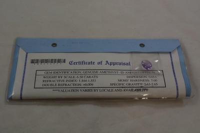 6.58 Carat Cut Amethyst with Certificate of Appraisal