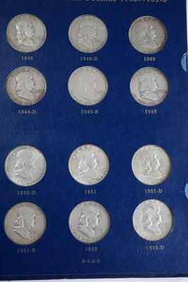 FRANKLIN HALVES 1948-1963  -THIRTY FIVE HALF DOLLARS