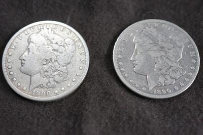 HISTORIC MORGAN DOLLAR SILVER DOLLAR COLLECTION INCLUDING 1890 CC  - FIVE COINS IN PRESENTATION BOX