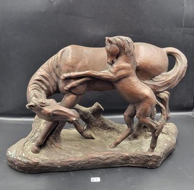 Large Painted Plaster Horse Decor