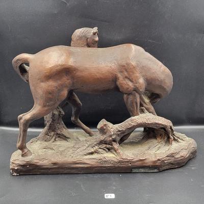 Large Painted Plaster Horse Decor