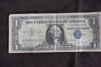 1957 SILVER CERTIFICATE DOLLAR TWO STAR SERIAL NUMBERS (PAIR)