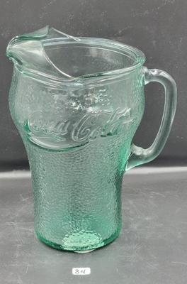 Green Glass CocaCola Pitcher