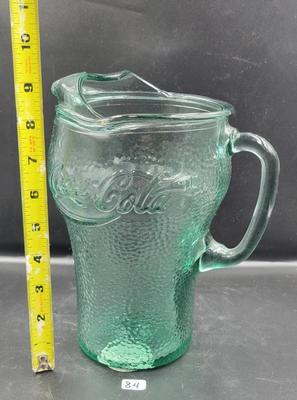 Green Glass CocaCola Pitcher