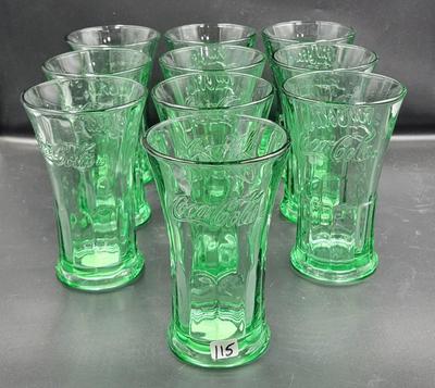 Green CocaCola Glass Drinkware
