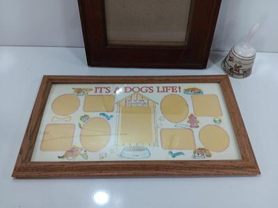 Picture frames and a ceramic Texas bell