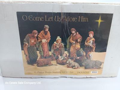 DICKSONS Come Let us Adore him 11-piece resin Nativity set