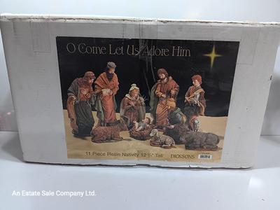 DICKSONS Come Let us Adore him 11-piece resin Nativity set