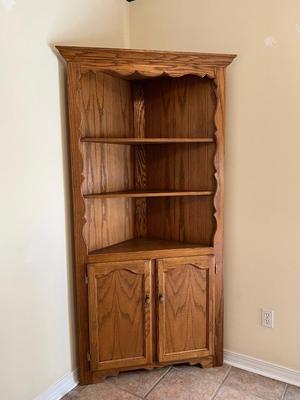 Large Oak Corner Shelf
