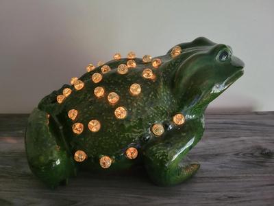 Larger MCM Ceramic Lighted Frog