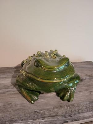 Larger MCM Ceramic Lighted Frog
