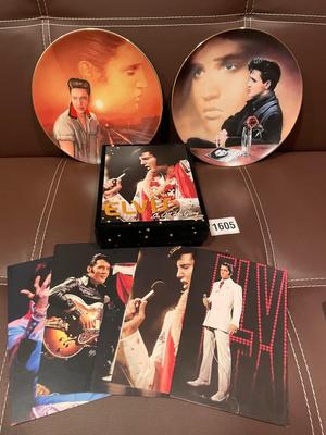 Elvis plates and greeting cards