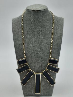 Faux Onyx Gold Toned Necklace