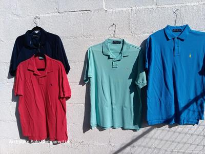 Four nice Men's POLO Shirts Size Large Ralph Lauren and Columbia brand