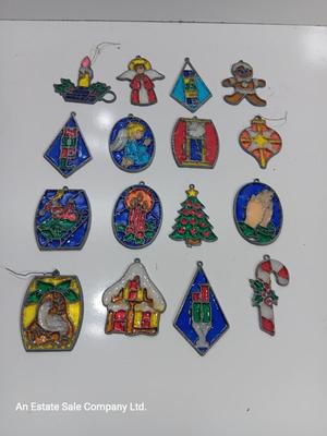 Vintage stained glass Christmas Ornaments