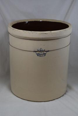Antique 5 Gallon Robinson Ransbottom Blue Crown Crock 16x12