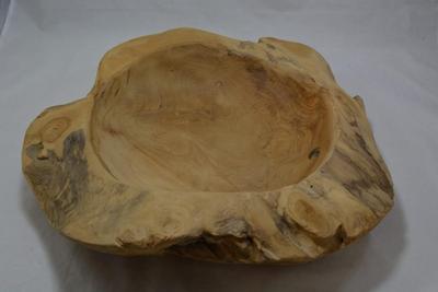 Vintage Handmade Oak Bowl, Heavy! 16x4