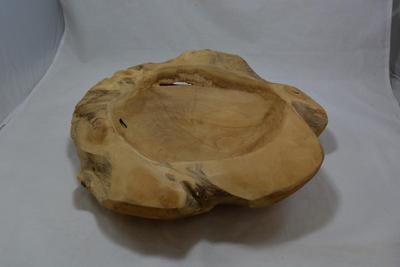 Vintage Handmade Oak Bowl, Heavy! 16x4