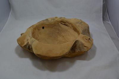 Vintage Handmade Oak Bowl, Heavy! 16x4