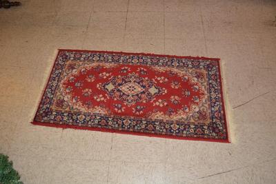 Vintage Wool Small Area Rug 48x24