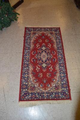 Vintage Wool Small Area Rug 48x24