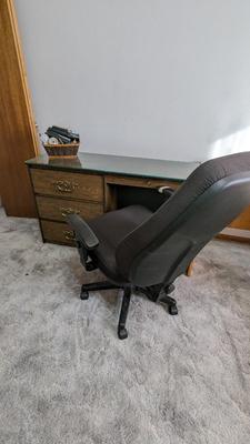Vintage Desk and Rolling Office Chair