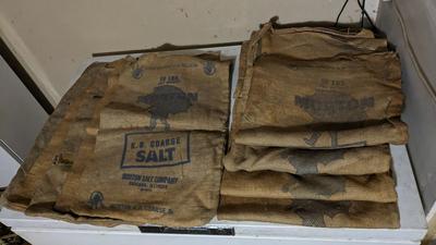 Morton Salt Burlap Sacks