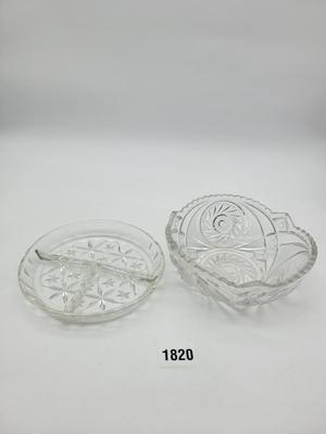 2 pc Pressed Glass