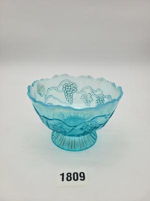 Blue Opalescent Glass Dish