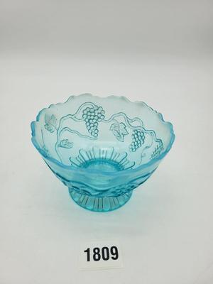 Blue Opalescent Glass Dish