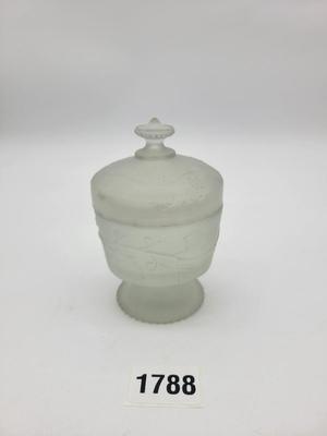 Vintage Frosted  Glass Container