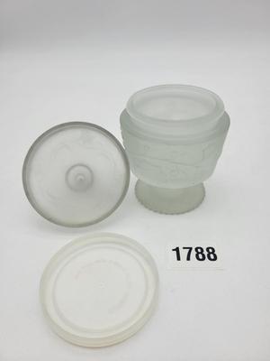 Vintage Frosted  Glass Container