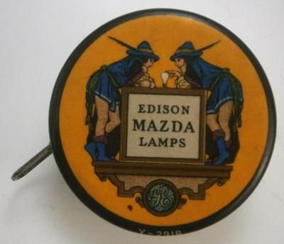 Maxfield Parish Edison Mazda Lamps Advertising Tape Measure