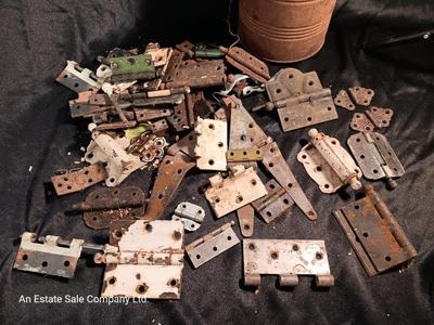 Lots of usable antique / vintage hinges and hardware