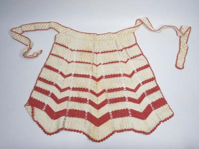 Vintage Handmade Crochet Crafted Kitchenware Cute Half Apron