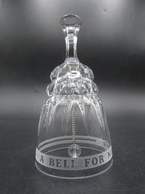 Vintage Mother's Day A Bell For Mom Clear Glass Ringing Collectors Bell