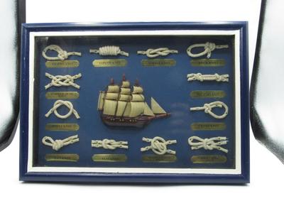 Small Nautical Sailing Ship Knot Board Display