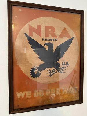 Vintage NRA Poster Framed (see description)