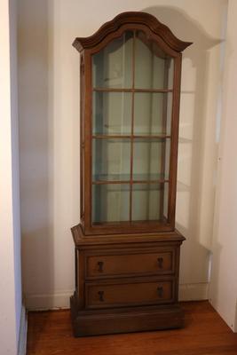 BRANDT Curio Cabinet Display w/ (3) Shelves & (2) Drawers
